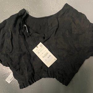 Zara Cropped Suede Top, NWT